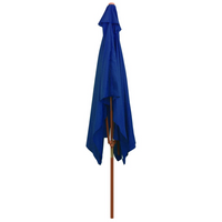 Outdoor Parasol with Wooden Pole Blue 200x300 cm