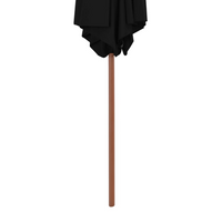 Outdoor Parasol with Wooden Pole Black 270 cm - Protect Yourself from Harmful UV Rays