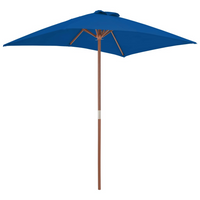 Outdoor Parasol with Wooden Pole Blue 150x200 cm