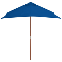 Outdoor Parasol with Wooden Pole Blue 150x200 cm