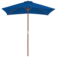 Outdoor Parasol with Wooden Pole Blue 150x200 cm