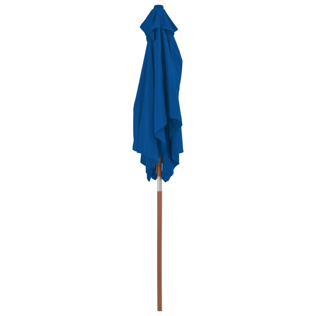 Outdoor Parasol with Wooden Pole Blue 150x200 cm