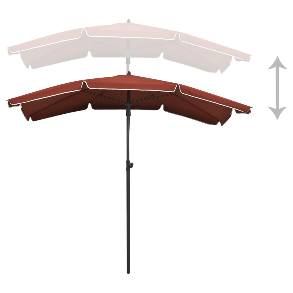 Garden Parasol with Pole 200x130 cm Terracotta - UV Protective and Tilt Function