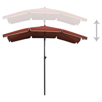 Garden Parasol with Pole 200x130 cm Terracotta - UV Protective and Tilt Function