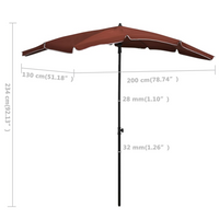 Garden Parasol with Pole 200x130 cm Terracotta - UV Protective and Tilt Function