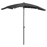 Garden Parasol with Pole 200x130 cm Anthracite - UV Protective and Tilt Function