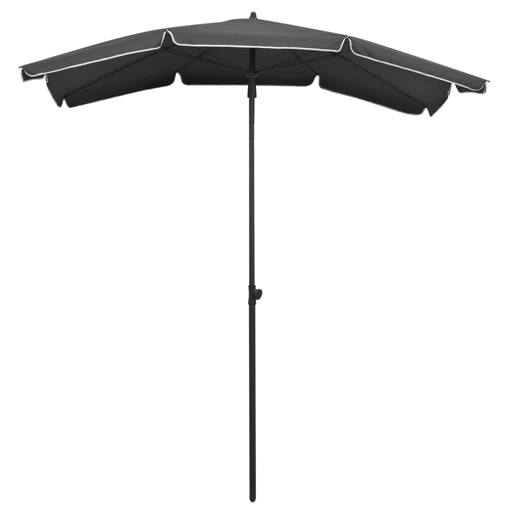 Garden Parasol with Pole 200x130 cm Anthracite - UV Protective and Tilt Function