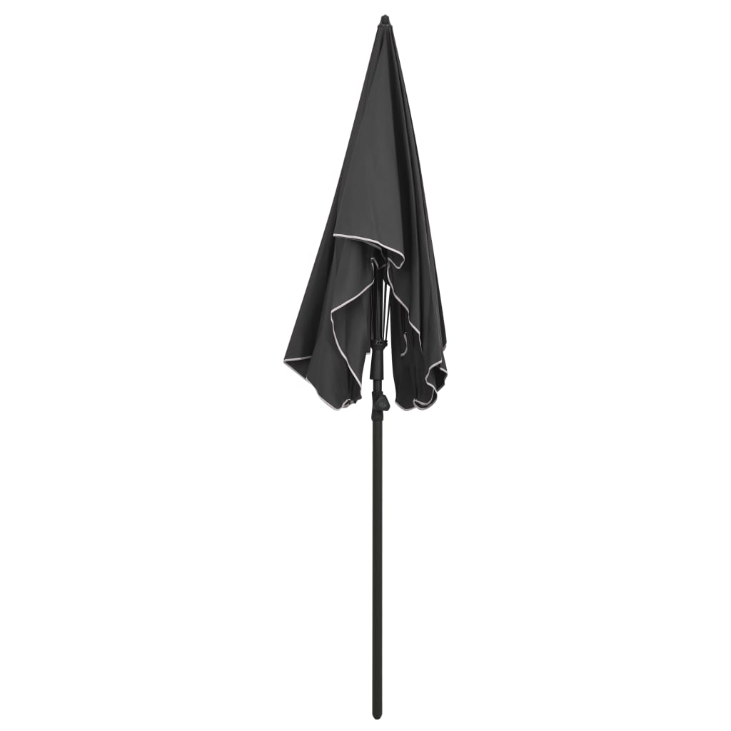 Garden Parasol with Pole 200x130 cm Anthracite - UV Protective and Tilt Function