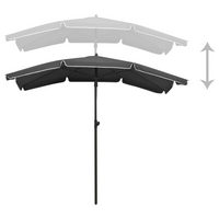 Garden Parasol with Pole 200x130 cm Anthracite - UV Protective and Tilt Function