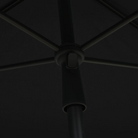 Garden Parasol with Pole 210x140 cm Black - UV Protective and Anti-Fade Polyester, Tilting Function, Easy to Clean