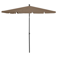 Garden Parasol with Pole 210x140 cm Taupe - UV Protective and Tilt Function