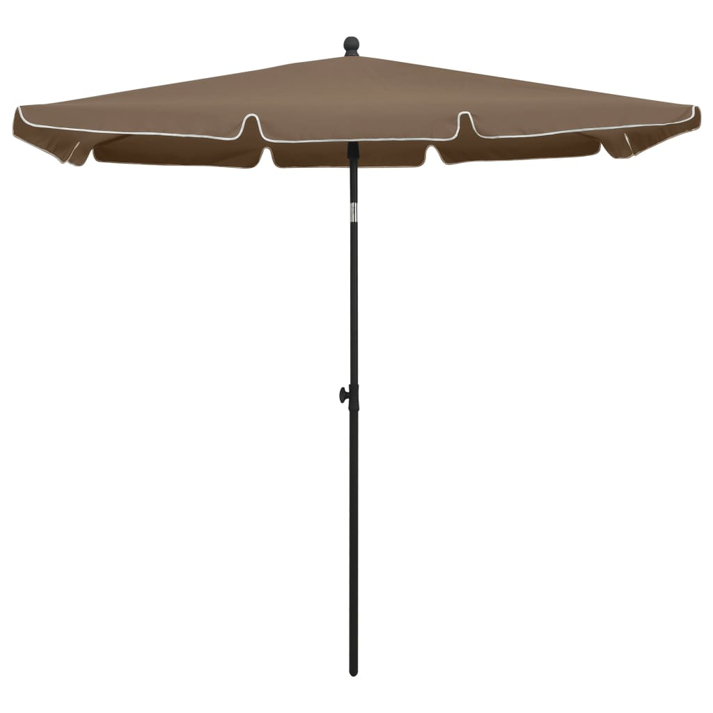 Garden Parasol with Pole 210x140 cm Taupe - UV Protective and Tilt Function