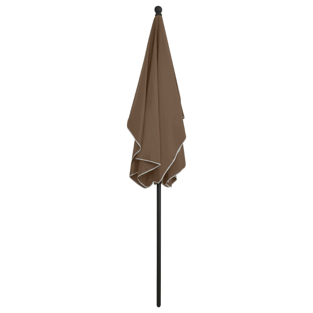 Garden Parasol with Pole 210x140 cm Taupe - UV Protective and Tilt Function