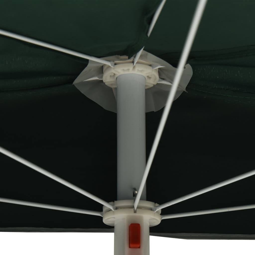 Garden Half Parasol with Pole 180x90 cm Green - UV Protective and Durable