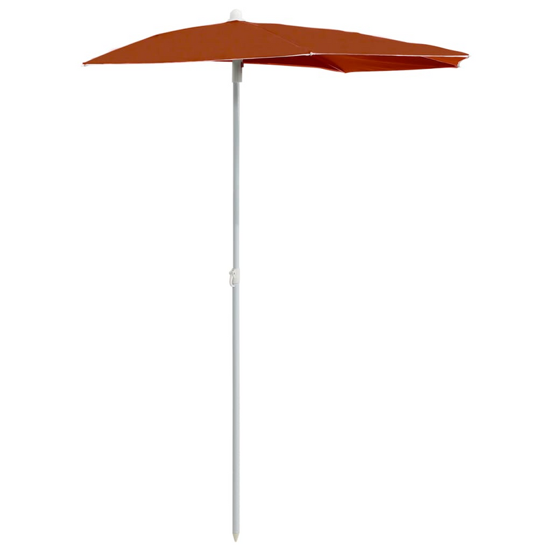 Garden Half Parasol with Pole 180x90 cm Terracotta