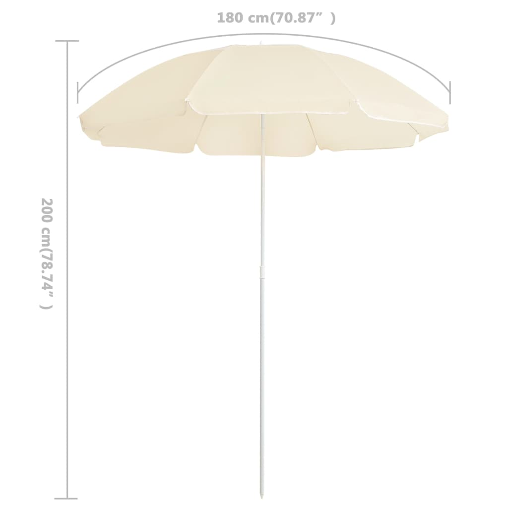 Outdoor Parasol with Steel Pole Sand 180 cm - Create Shade and Enjoy the Outdoors