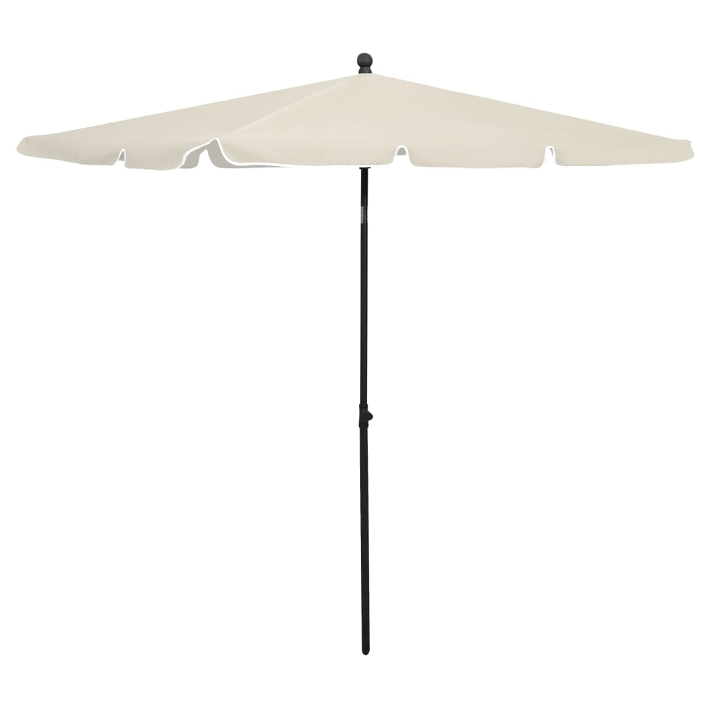 Garden Parasol with Pole 210x140 cm Sand - UV Protective and Easy to Clean