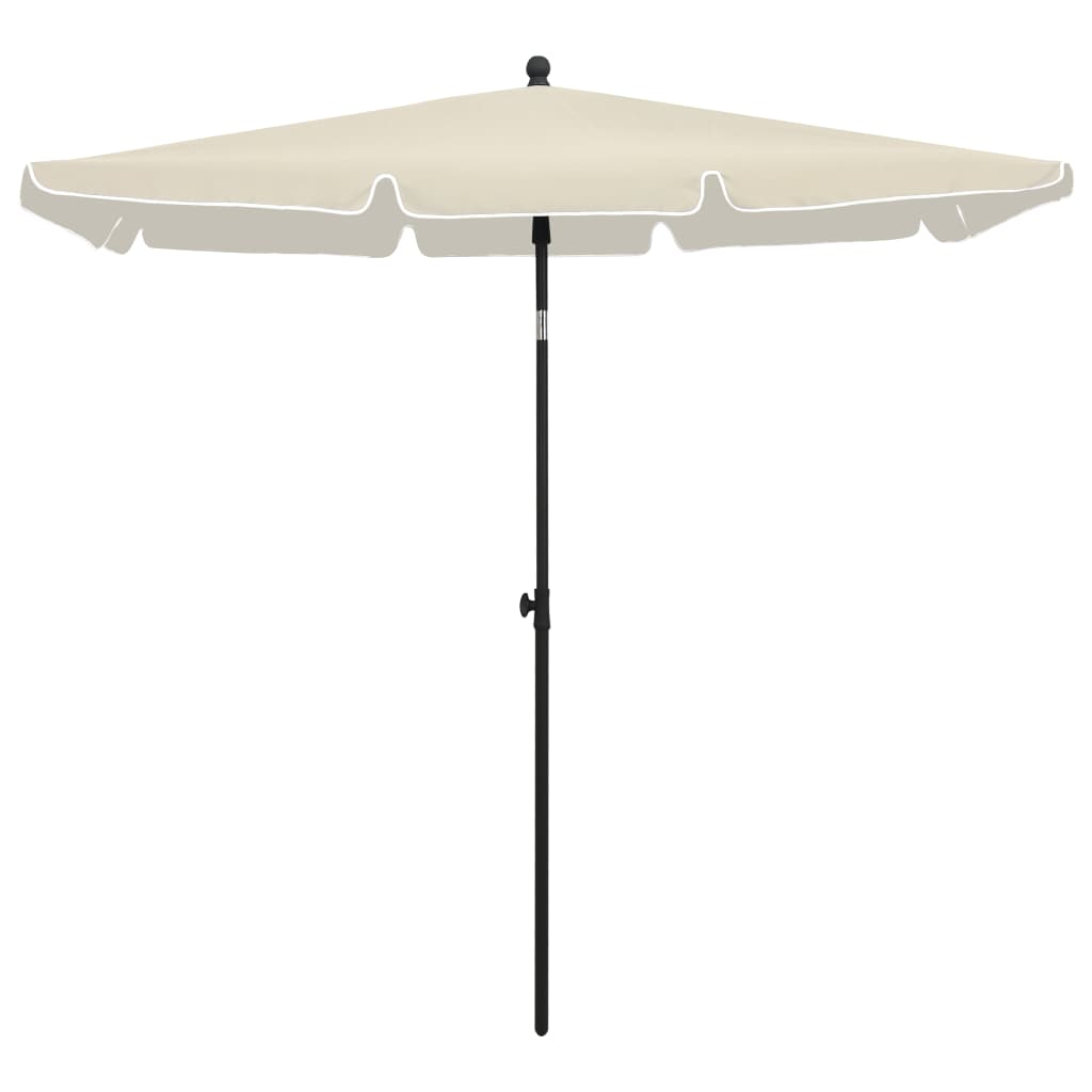 Garden Parasol with Pole 210x140 cm Sand - UV Protective and Easy to Clean