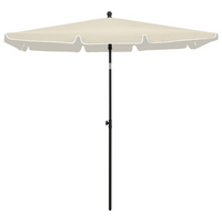 Garden Parasol with Pole 210x140 cm Sand - UV Protective and Easy to Clean