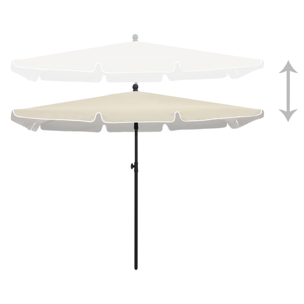 Garden Parasol with Pole 210x140 cm Sand - UV Protective and Easy to Clean