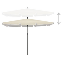 Garden Parasol with Pole 210x140 cm Sand - UV Protective and Easy to Clean