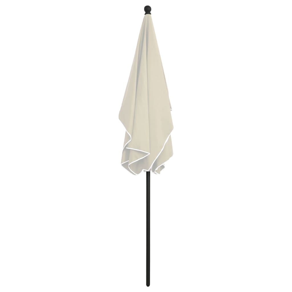 Garden Parasol with Pole 210x140 cm Sand - UV Protective and Easy to Clean