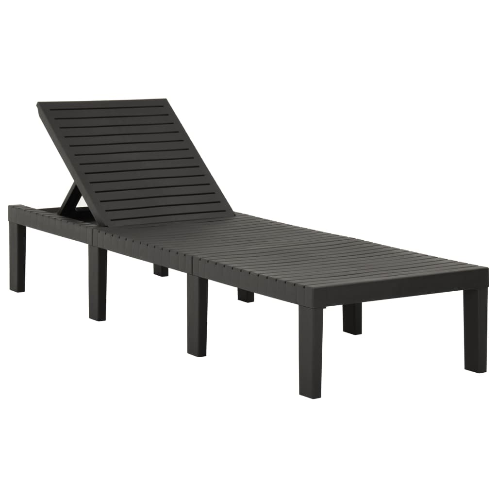 Sun Lounger Plastic Anthracite - Comfortable Outdoor Relaxation