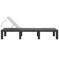 Sun Lounger Plastic Anthracite - Comfortable Outdoor Relaxation