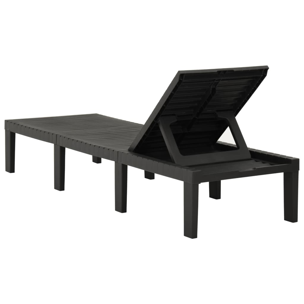 Sun Lounger Plastic Anthracite - Comfortable Outdoor Relaxation