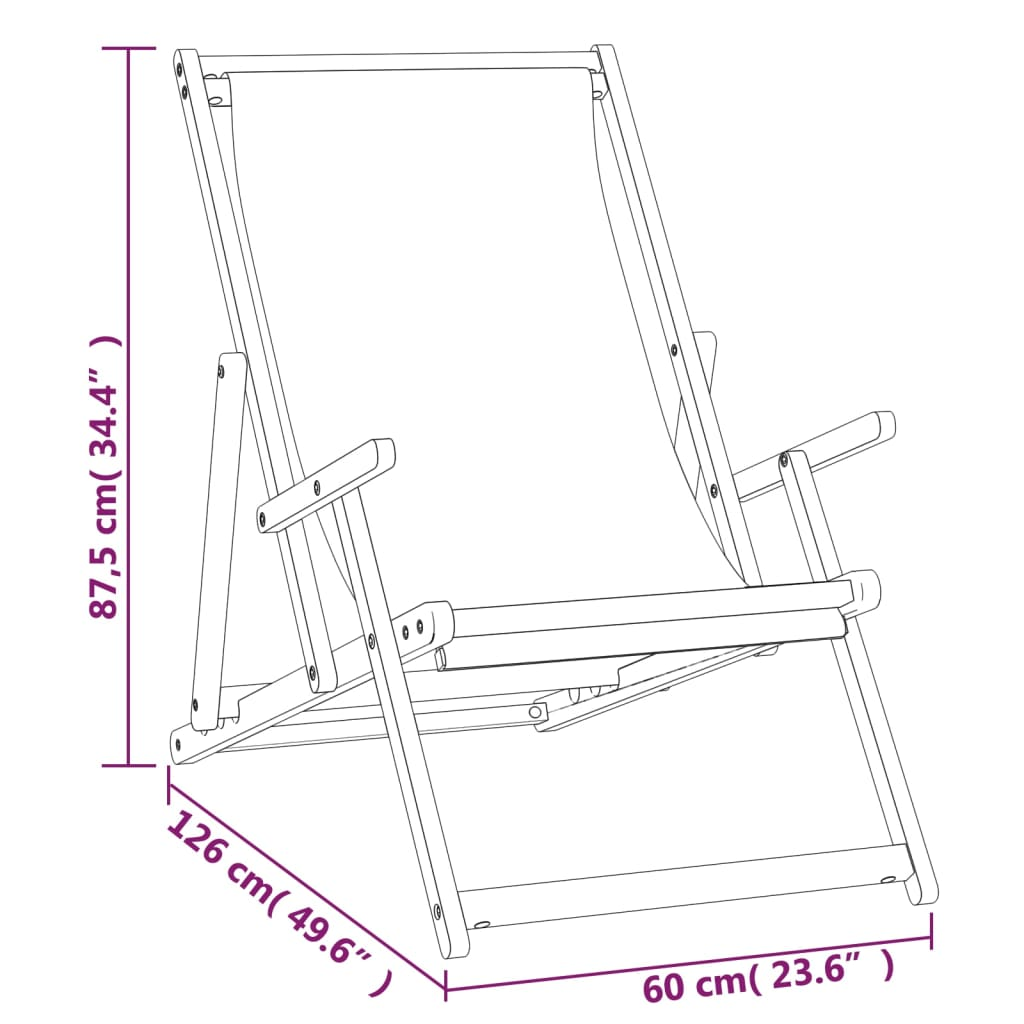 vidaXL Folding Beach Chair Solid Wood Teak Cream - Premium Outdoor Seating