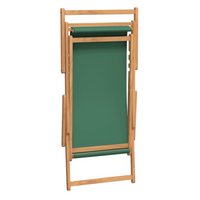 Folding Beach Chair Solid Wood Teak Green - Comfortable Seating for Your Garden, Beach, or Campsite