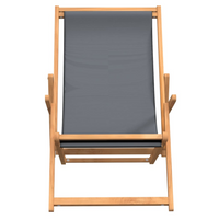 vidaXL Folding Beach Chair - Solid Wood Teak Grey