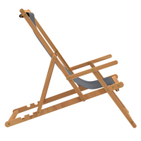 vidaXL Folding Beach Chair - Solid Wood Teak Grey