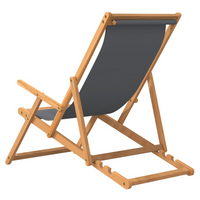 vidaXL Folding Beach Chair - Solid Wood Teak Grey