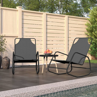 vidaXL Rocking Sun Loungers 2 pcs Grey Steel and Textilene - Relax in Style