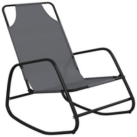 vidaXL Rocking Sun Loungers 2 pcs Grey Steel and Textilene - Relax in Style