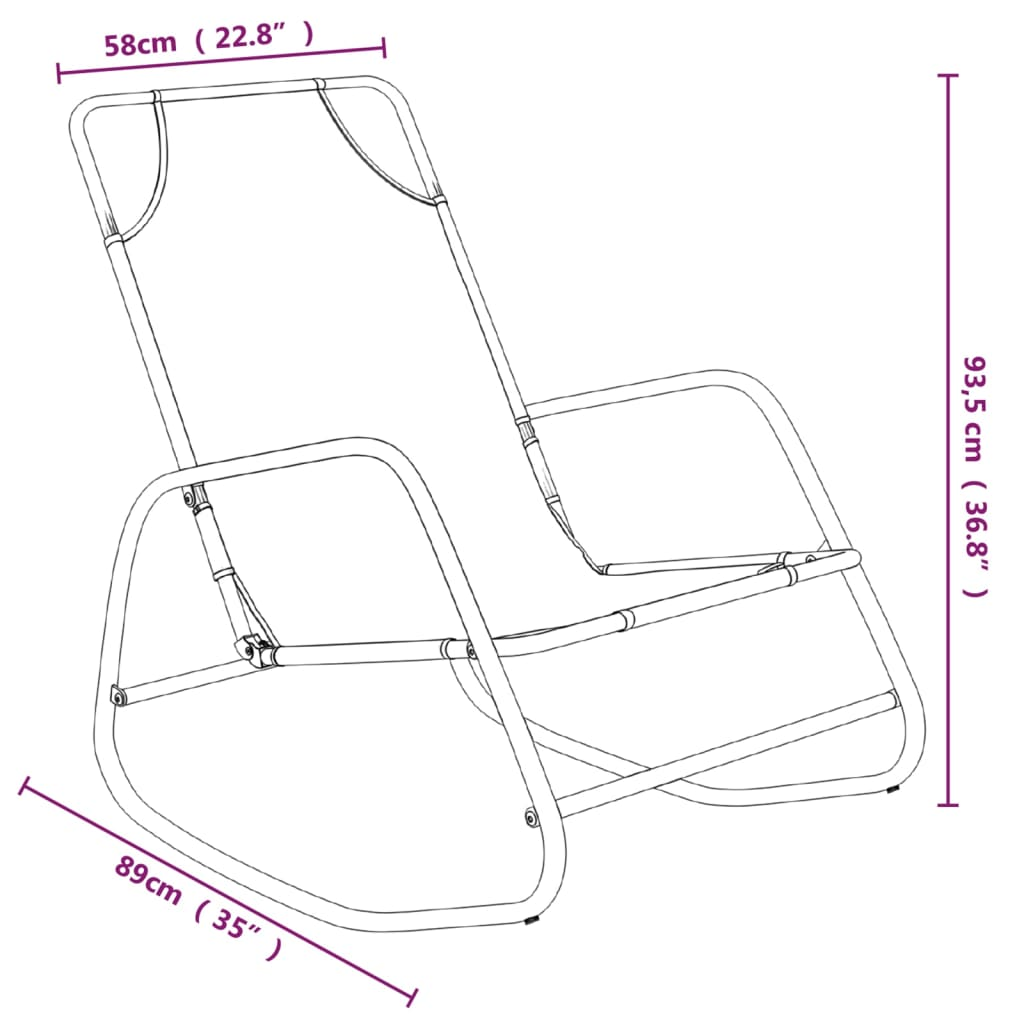 vidaXL Rocking Sun Loungers 2 pcs Grey Steel and Textilene - Relax in Style