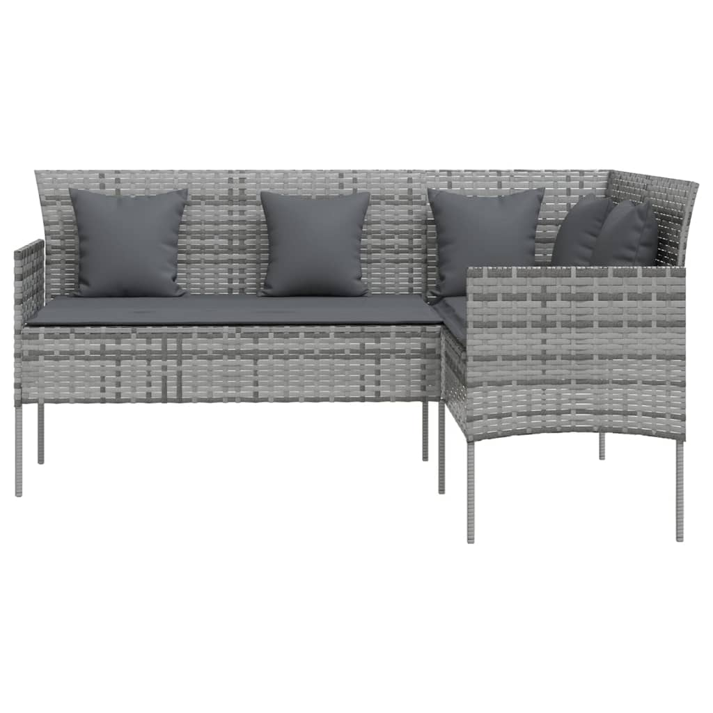 5 Piece L-shaped Couch Sofa Set with Cushions - Outdoor Patio Furniture