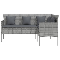 5 Piece L-shaped Couch Sofa Set with Cushions - Outdoor Patio Furniture