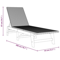 Sun Loungers 2 pcs Black and Brown Poly Rattan & Solid Wood Acacia - Outdoor Furniture for Ultimate Relaxation