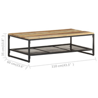 Coffee Table 110x60x35 cm Solid Reclaimed Wood - Rustic Style