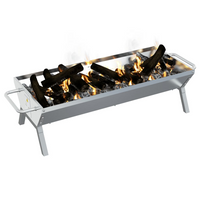 BBQ Tray Silver 118x42x30.5 cm Stainless Steel - Grilling Accessory