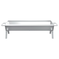 BBQ Tray Silver 118x42x30.5 cm Stainless Steel - Grilling Accessory