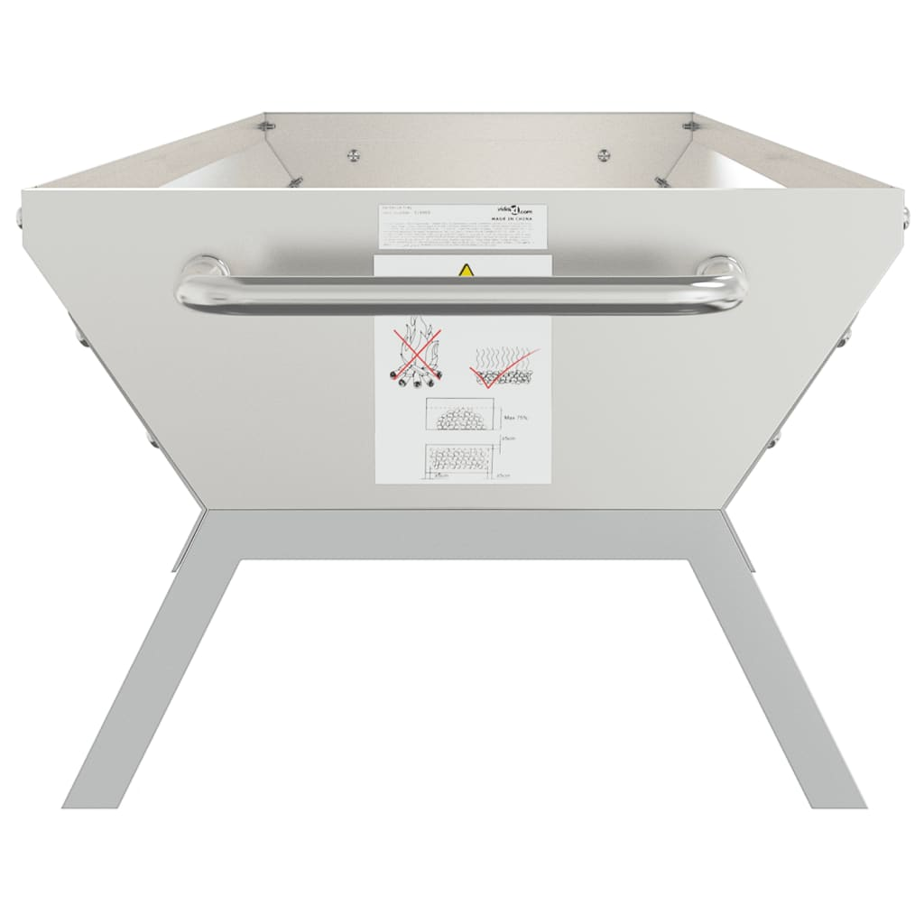 BBQ Tray Silver 118x42x30.5 cm Stainless Steel - Grilling Accessory