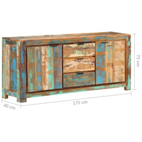 Sideboard 175x40x75 cm - Solid Reclaimed Wood | Rustic Style Furniture