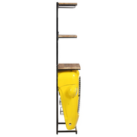 Tractor Wine Cabinet Yellow - Solid Mango Wood, 49x31x172 cm