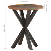 Side Table 48x48x56 cm - Solid Reclaimed Wood - Industrial Charm for Your Home