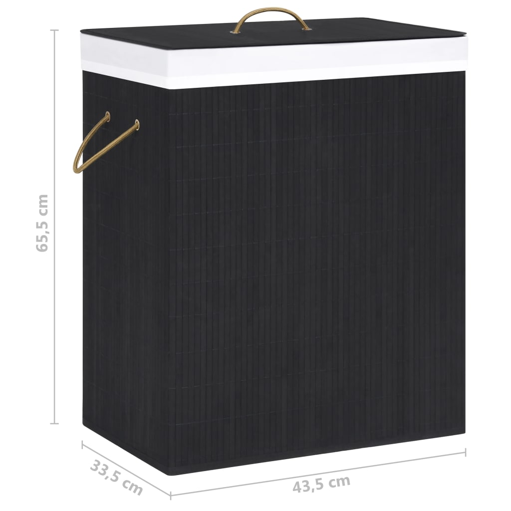 vidaXL Bamboo Laundry Basket Black 83 L - Stylish and Functional