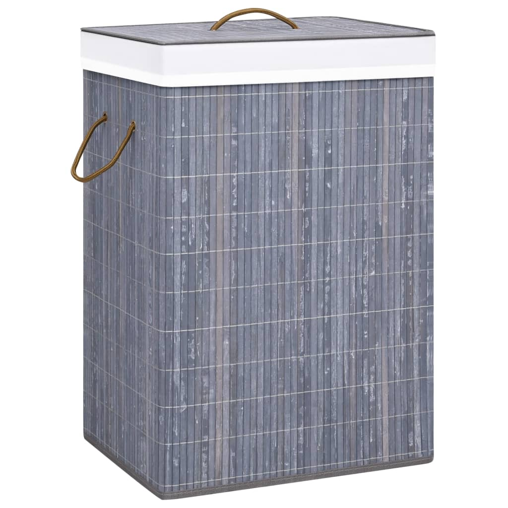 vidaXL Bamboo Laundry Basket Grey - Stylish and Practical Storage Solution