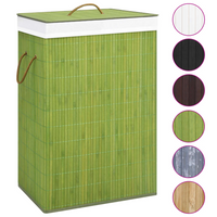 vidaXL Bamboo Laundry Basket Green - Stylish and Functional